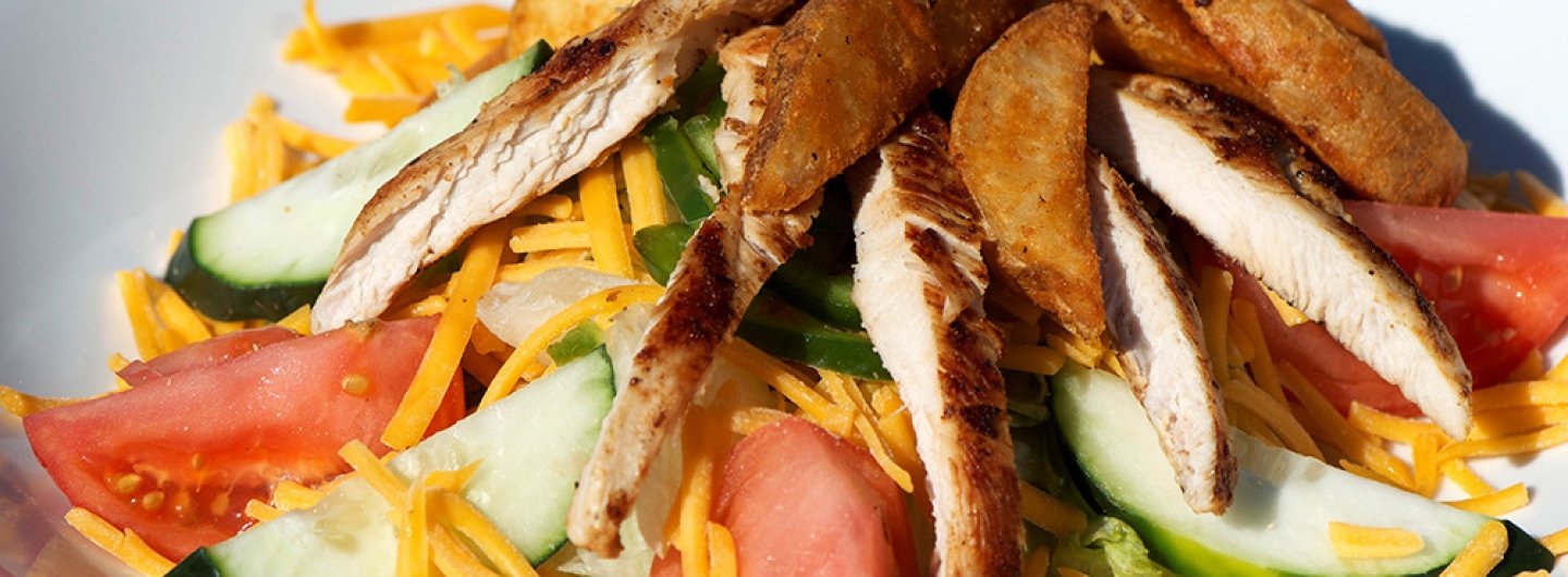 Chicken Fry Salad with Tomatoes